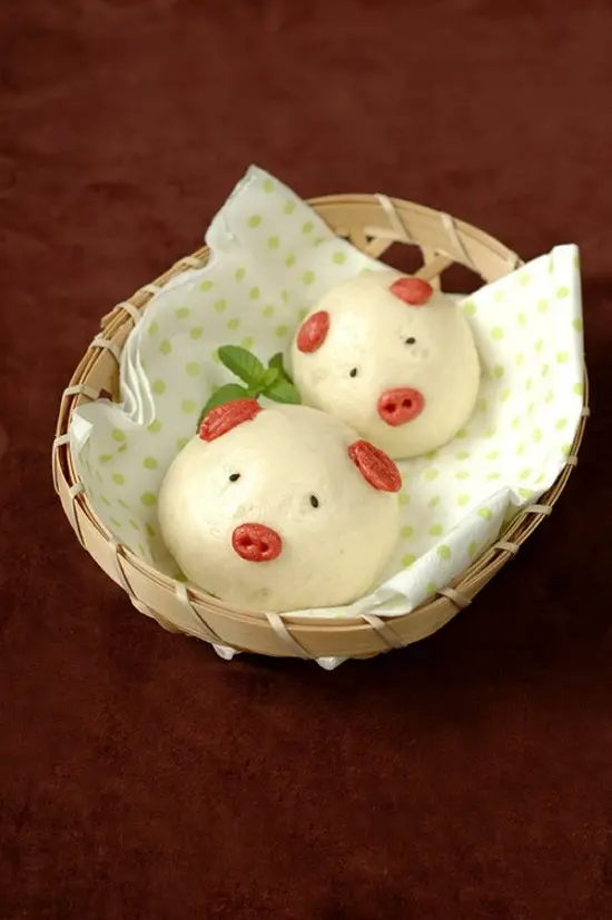 Bánh bao con heo - Cách làm bánh bao