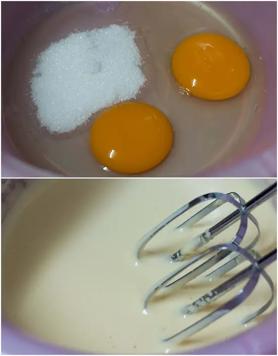 đánh trứng với đường