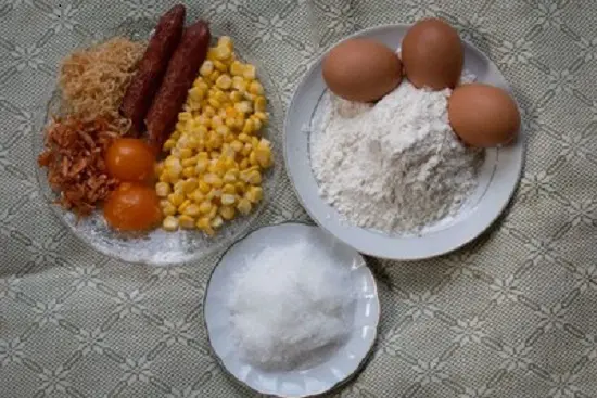 Nguyên liệu để làm bánh bông lan mặn