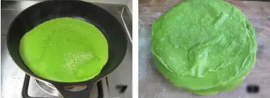 Cách làm bánh crepe sầu riêng lá dứa -2