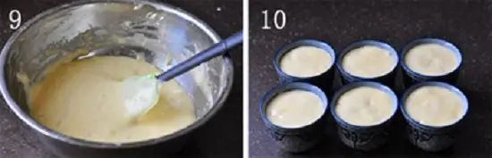 đổ bột vào cốc
