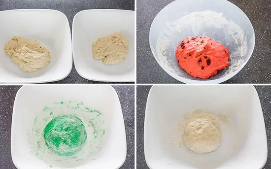 chia bột làm 3 phần
