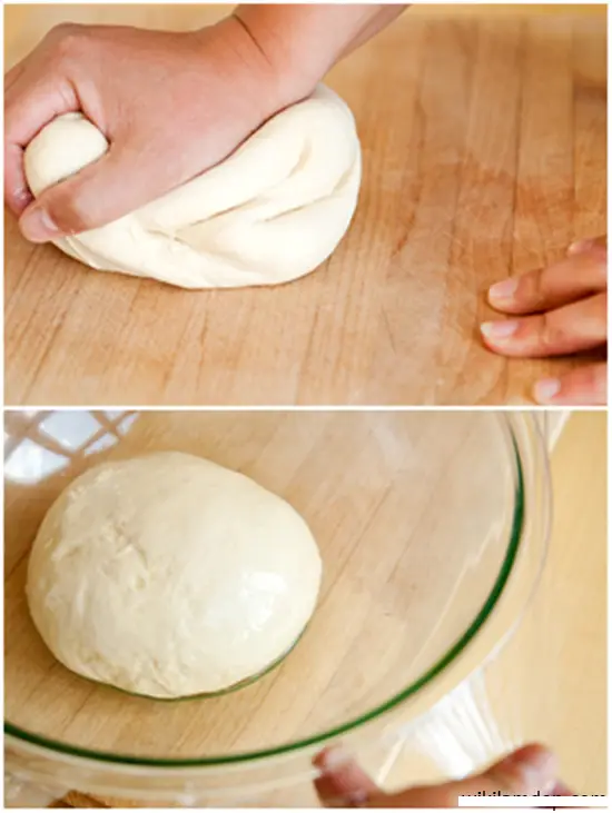 nhào bột bánh