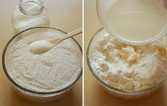 trộn đường với bột mì