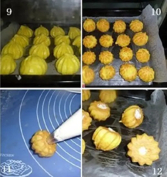 bánh chín để nguội rồi mới cho nhân kem
