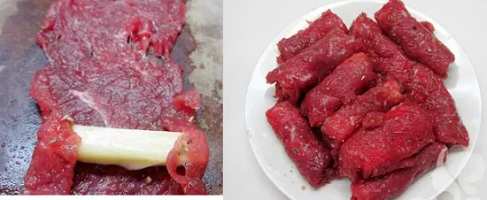 cuộn phô mai vào trong miếng thịt