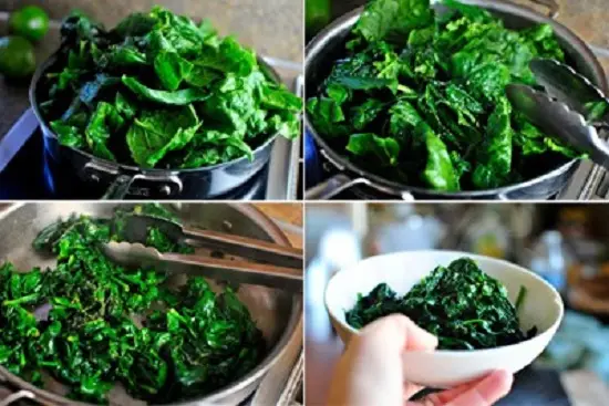 xào rau cải bó xôi