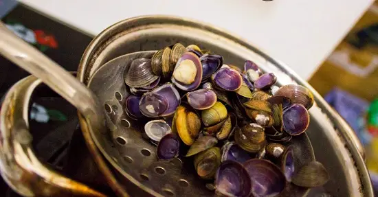canh hến nấu rau muống vớt hến