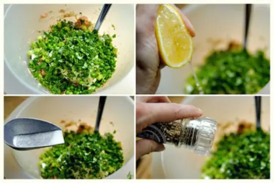 Tiếp tục các bước trộn nguyên liệu làm chả cá