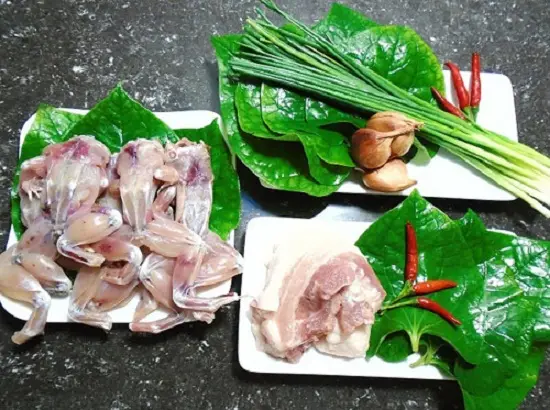 chả ếch chiên nguyên liệu