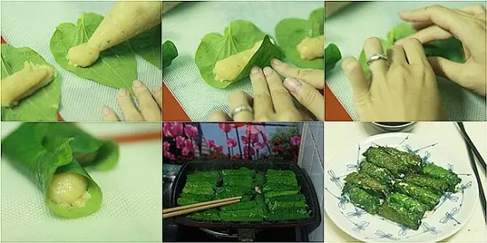 chả gà lá lốt cuộn chả