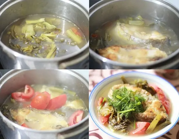 Canh cá nấu dưa chua cho ngày đông lạnh giá