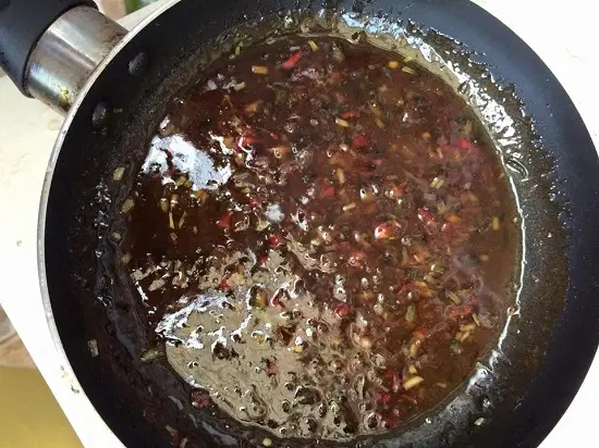 Cách làm cơm cháy chà bông mỡ hành 4