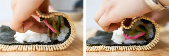 tiến hành cuộn kimbap - cách làm kimbap