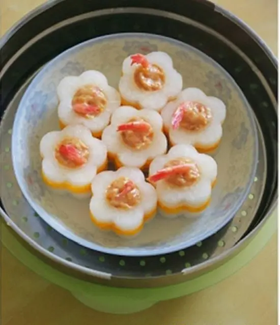 củ cải nhồi tôm thịt cách làm 2