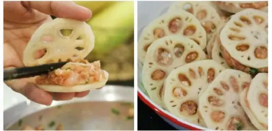 Các bước thực hiện món củ sen kẹp thịt tẩm bột chiên 1