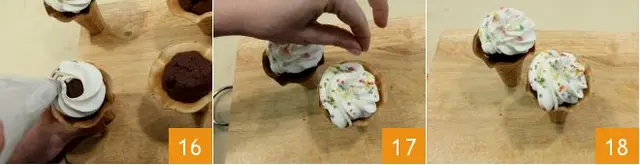 Cách làm cupcake ốc quế 8