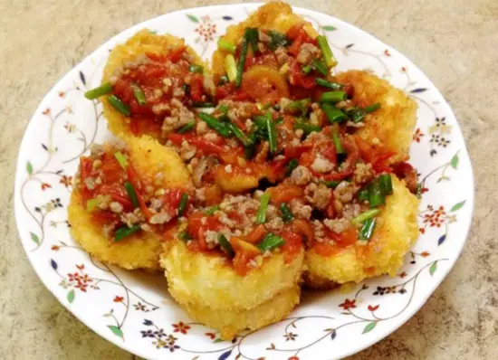 Cách làm đậu phụ sốt thịt và cà chua