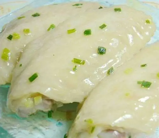 gà chao mỡ hành