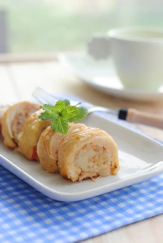 gà cuộn xôi thơm ngon