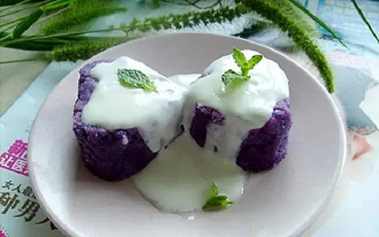 Cách làm khoai tím nghiền mật ong sữa chua