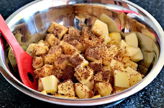 trộn táo với cacao