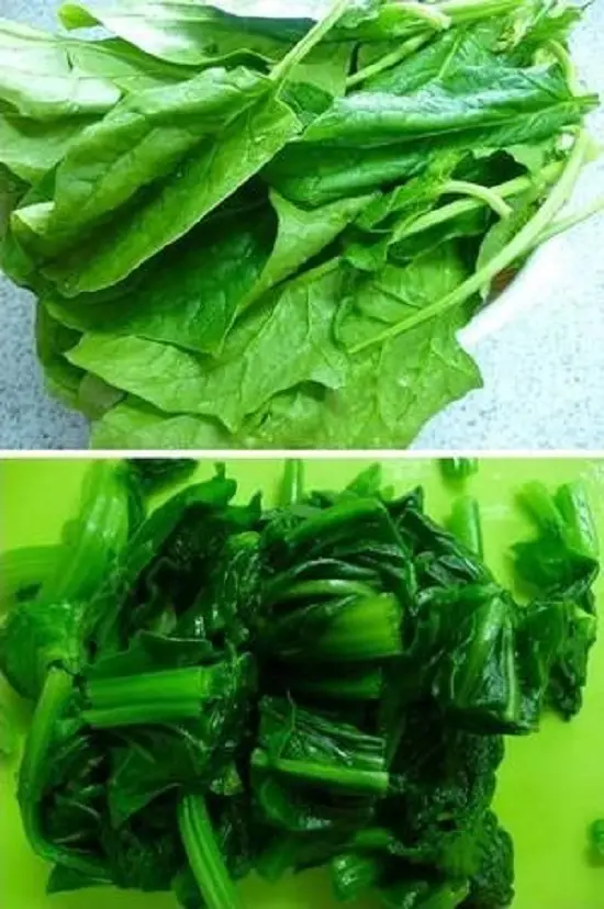 chế biến rau chân vịt
