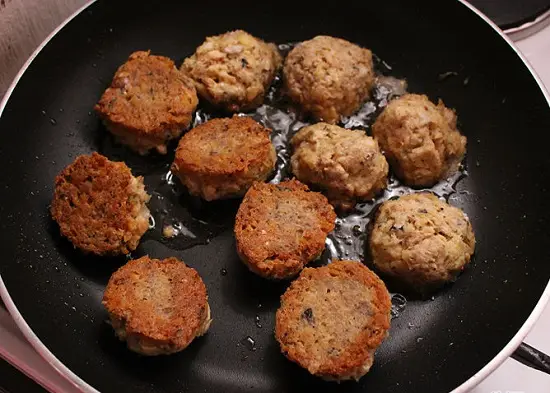 chiên chả cá rau củ