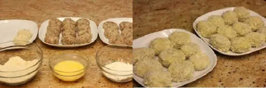 lăn bột chiên cho chả viên