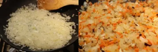 xào hành tây, cà rốt