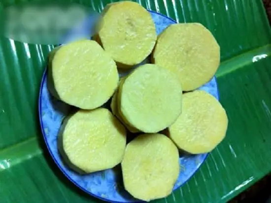 khoai lang cắt khoanh