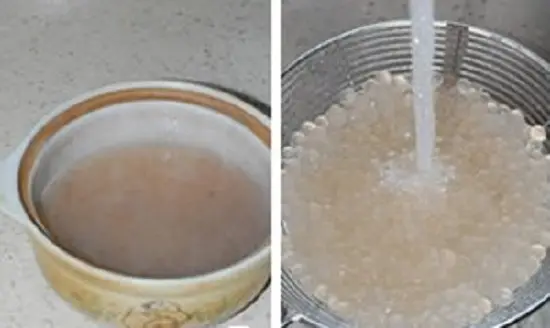 ngâm hạt chân trâu với nước lạnh