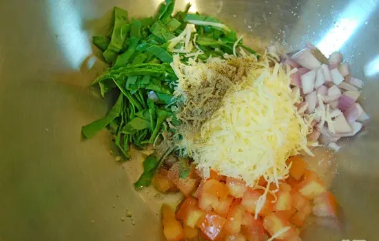 trộn phần nhân nhồi thịt gà