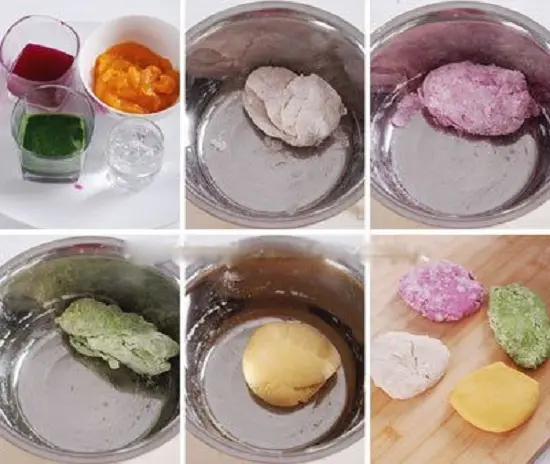 nhuộm màu cho bột