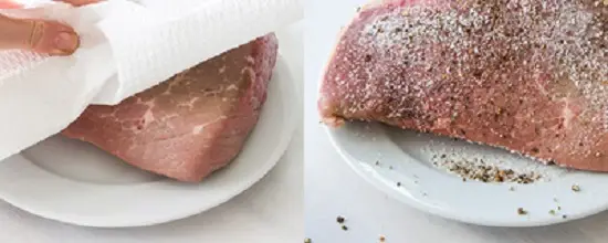ướp thịt với muối và tiêu