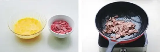 xào qua thịt bò