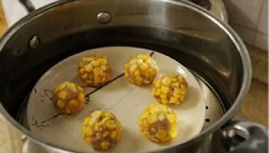 hấp viên tôm ngô ngọt