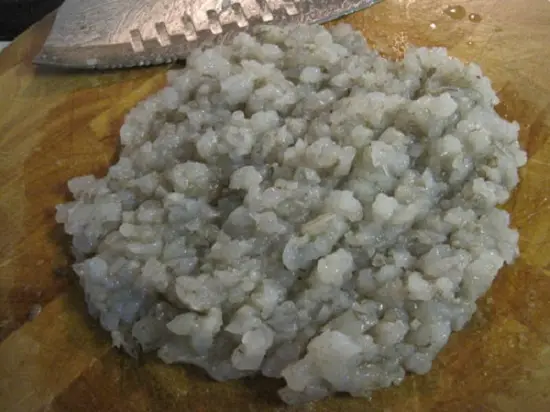 băm thịt tôm