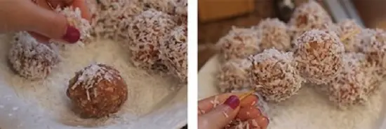 lăn thịt qua dừa nạo vụn