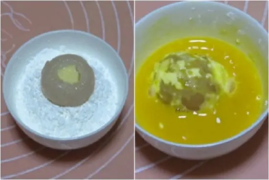 nhúng vải vào bột và trứng