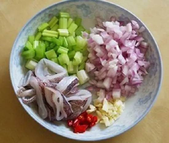 nguyên liệu làm mực hấp kiểu Thái