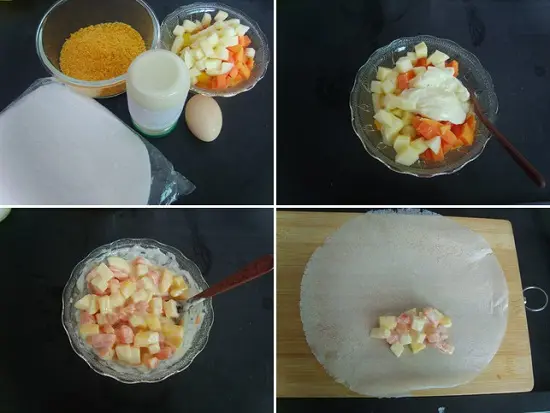 cách làm nem hoa quả 2