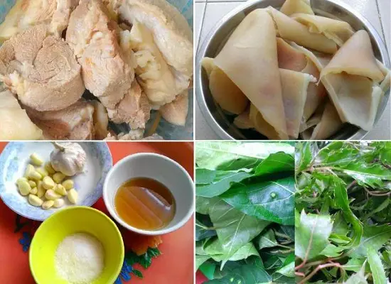 cách làm nem nắm nguyên liệu