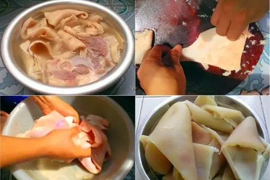 nem nắm sơ chế bì lợn