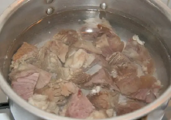 bắp bò trần qua nước sôi