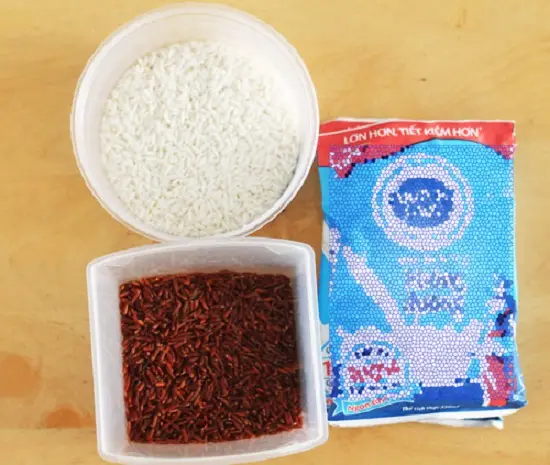 các nguyên liệu cho món sữa gạo