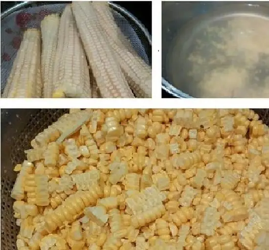 luộc lõi ngô để lấy nước dùng - cách làm sữa ngô