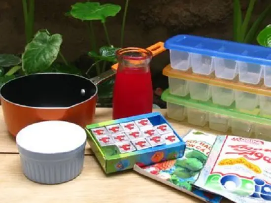 chuẩn bị nguyên liệu làm thạch rau câu phô mai