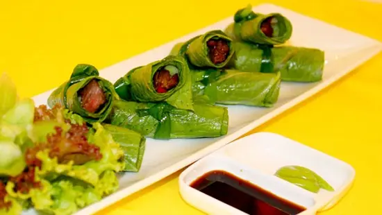thịt bò cuốn lá cải thành phẩm