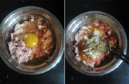 trộn thịt băm
